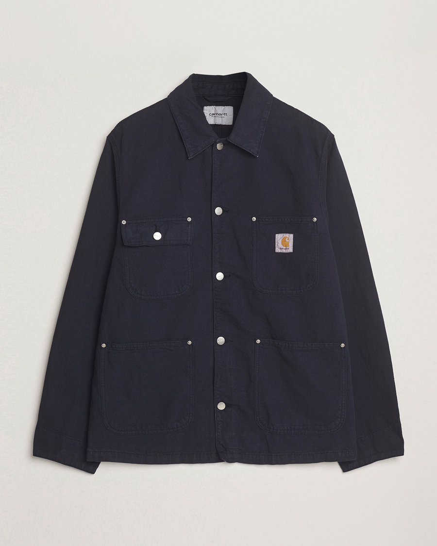 Men | Coats & Jackets | Carhartt WIP | Walter Cotton/Linen Chore Coat Dark Navy