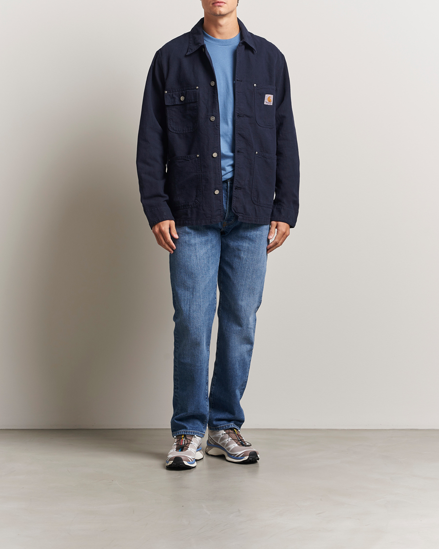 Men | Coats & Jackets | Carhartt WIP | Walter Cotton/Linen Chore Coat Dark Navy