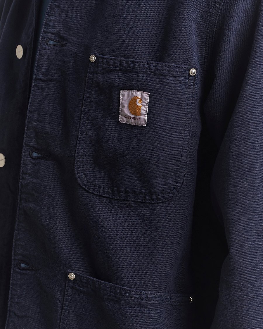 Men | Coats & Jackets | Carhartt WIP | Walter Cotton/Linen Chore Coat Dark Navy