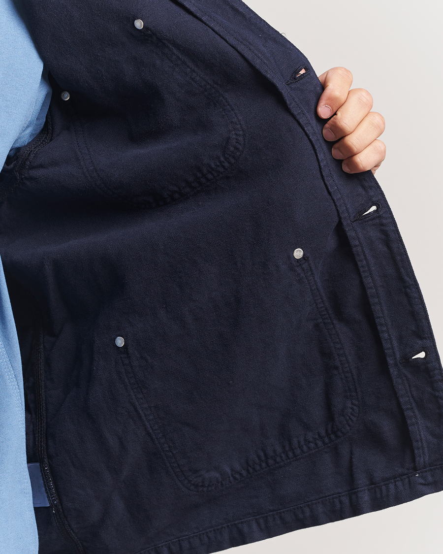 Men | Coats & Jackets | Carhartt WIP | Walter Cotton/Linen Chore Coat Dark Navy