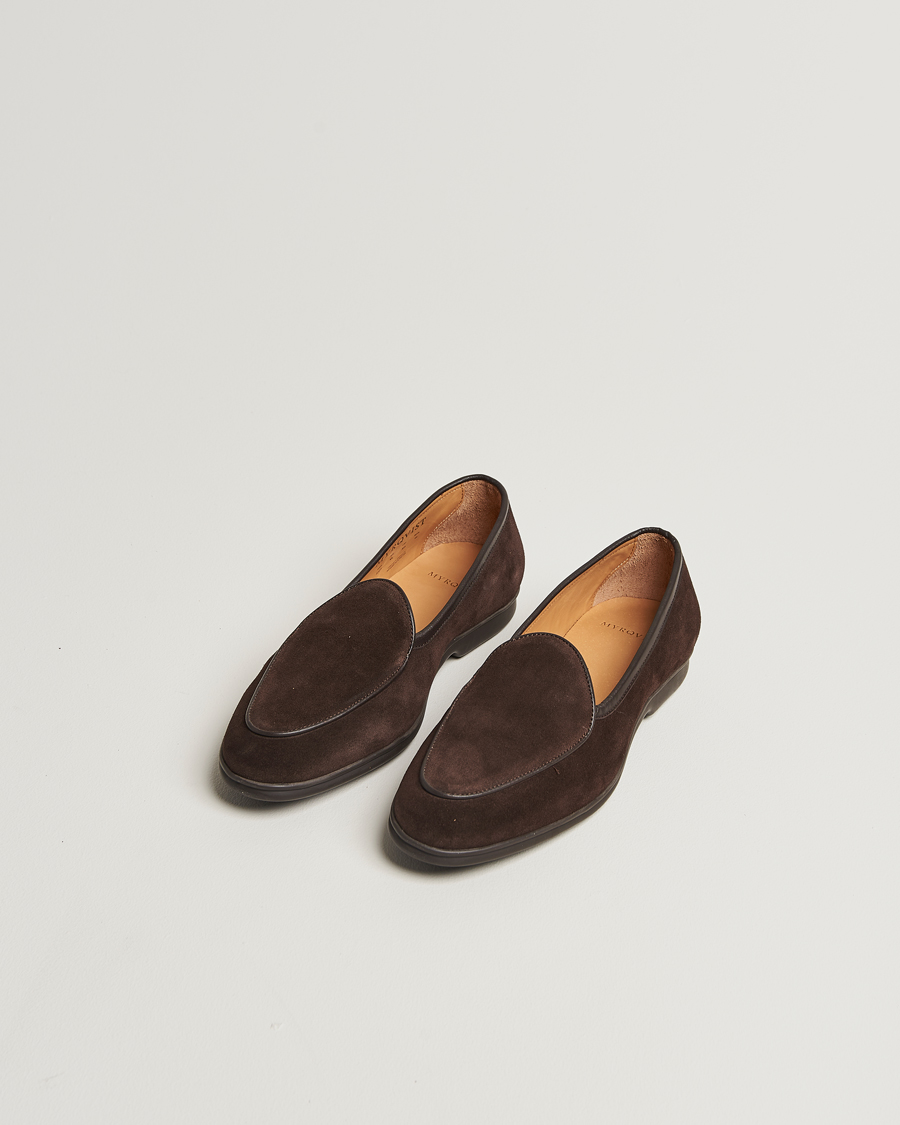 Men | Loafers | Myrqvist | Ängby Walker Loafer Dark Brown Suede