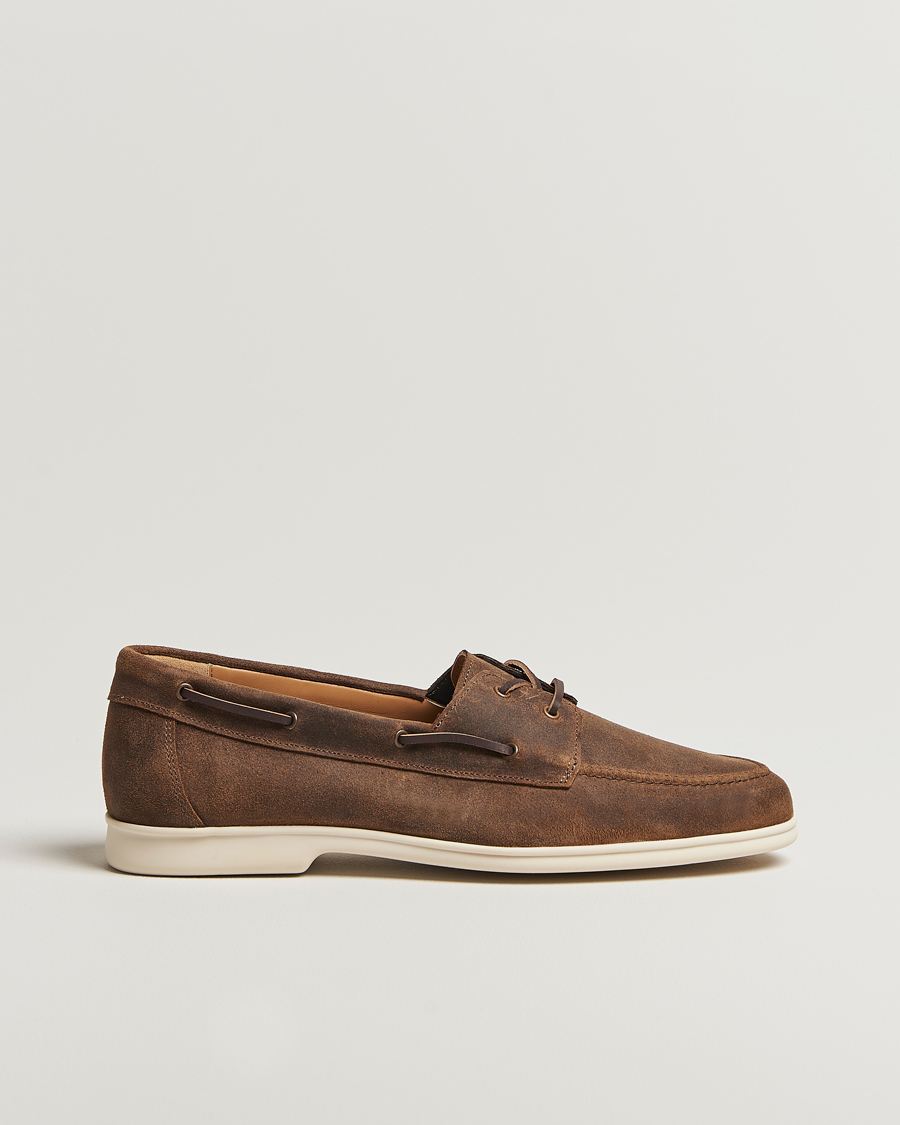 Men | Boat Shoes | Myrqvist | Sandhamn Boat Shoe Waxed Chestnut Suede