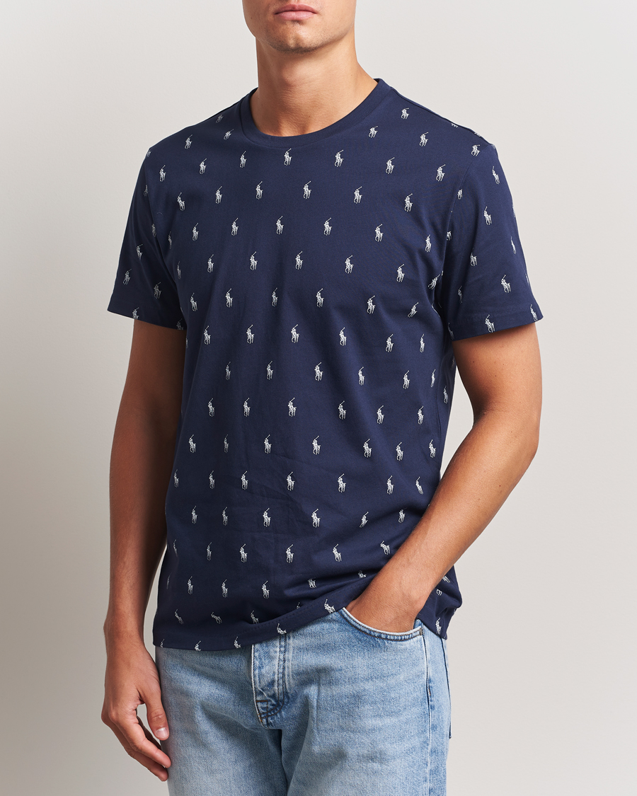 Men | Pyjamas & Robes | Polo Ralph Lauren | All over Player Sleeping Tee Cruise Navy