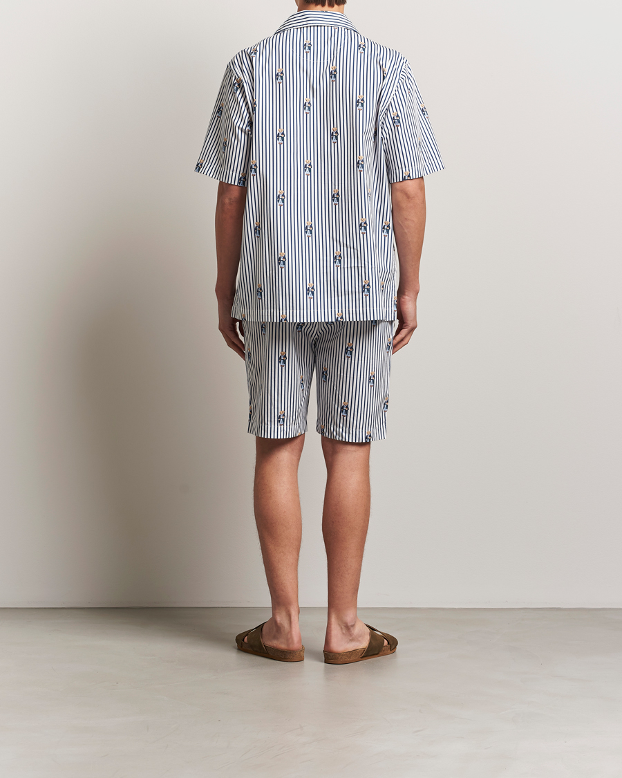 Men | Pyjamas & Robes | Polo Ralph Lauren | Cotton Short Sleeve Pyjama Set Stripe/Bear