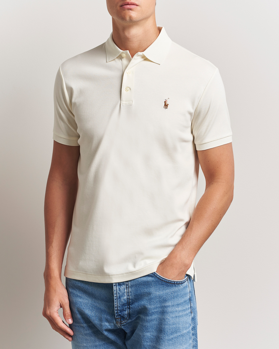 Men | Polo Shirts | Polo Ralph Lauren | Luxury Pima Cotton Polo Pale Cream