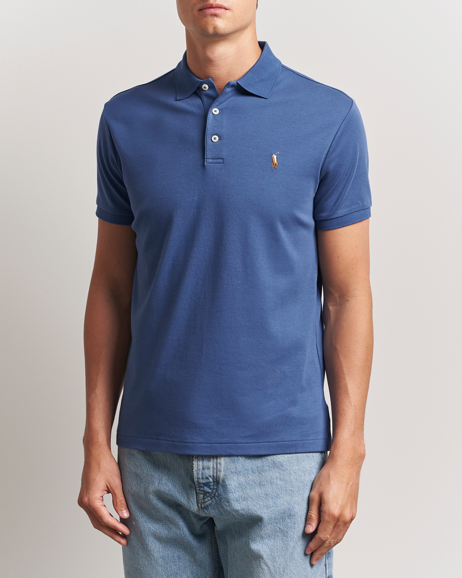 Men | Polo Shirts | Polo Ralph Lauren | Luxury Pima Cotton Polo Earth Blue