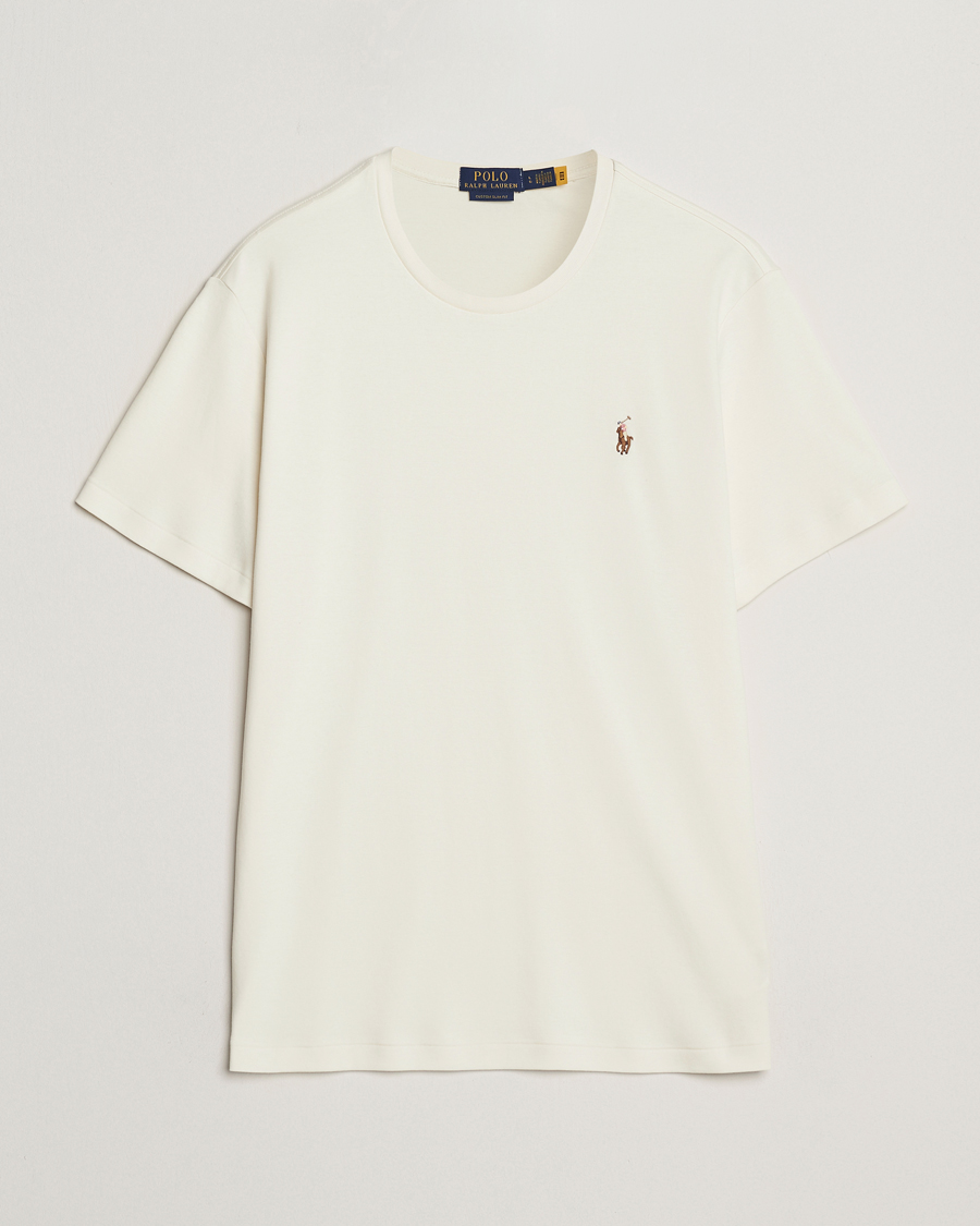 Men | T-Shirts | Polo Ralph Lauren | Luxury Pima Cotton Crew Neck T-Shirt Pale Cream
