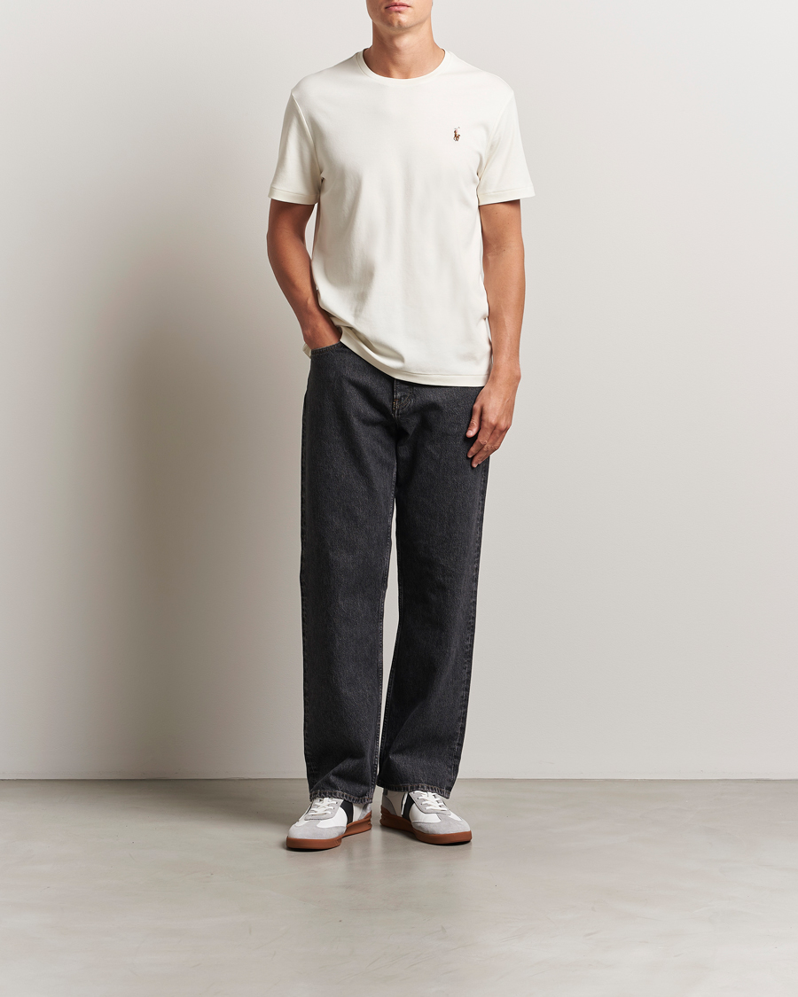 Men | T-Shirts | Polo Ralph Lauren | Luxury Pima Cotton Crew Neck T-Shirt Pale Cream