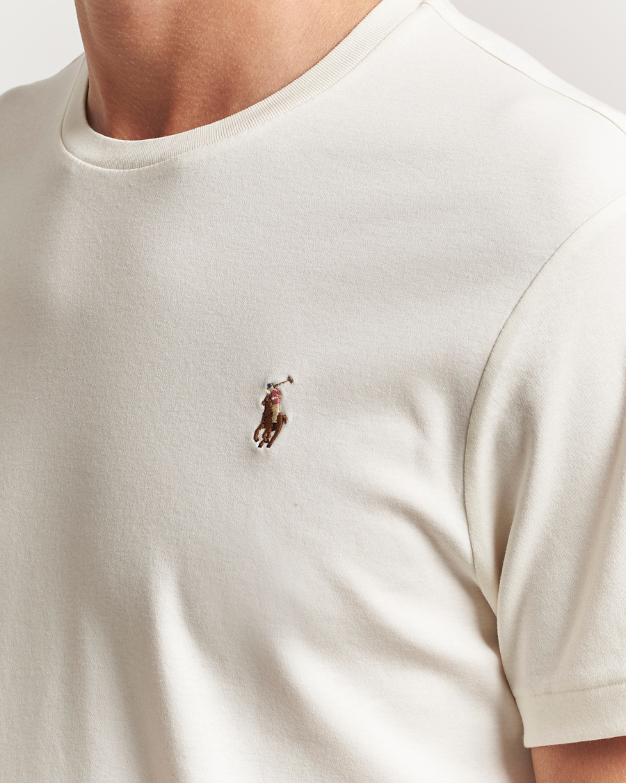 Men | T-Shirts | Polo Ralph Lauren | Luxury Pima Cotton Crew Neck T-Shirt Pale Cream