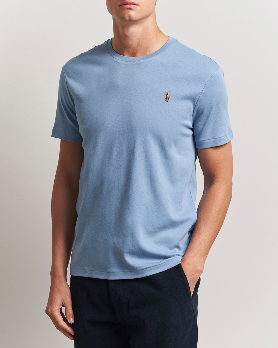 Men | T-Shirts | Polo Ralph Lauren | Luxury Pima Cotton Crew Neck T-Shirt Channel Blue