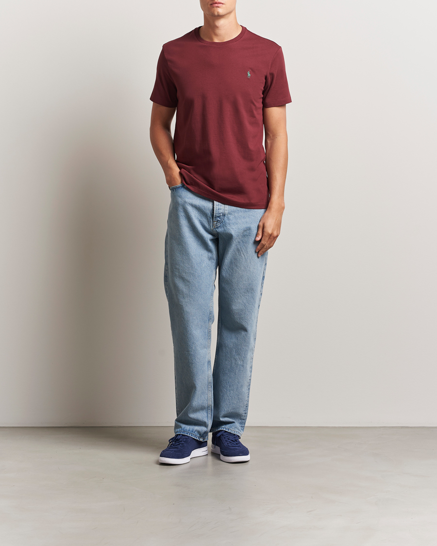 Men | T-Shirts | Polo Ralph Lauren | Custom Slim Fit Crew Neck T-Shirt Red Wine