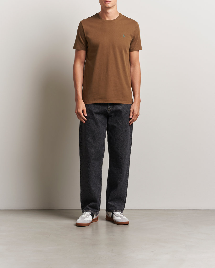 Men | T-Shirts | Polo Ralph Lauren | Custom Slim Fit Crew Neck T-Shirt Nature Brown