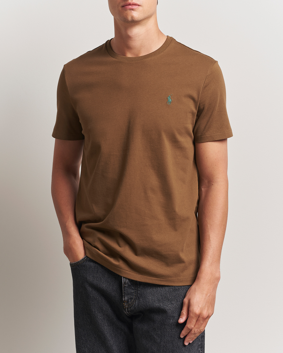 Men | T-Shirts | Polo Ralph Lauren | Custom Slim Fit Crew Neck T-Shirt Nature Brown