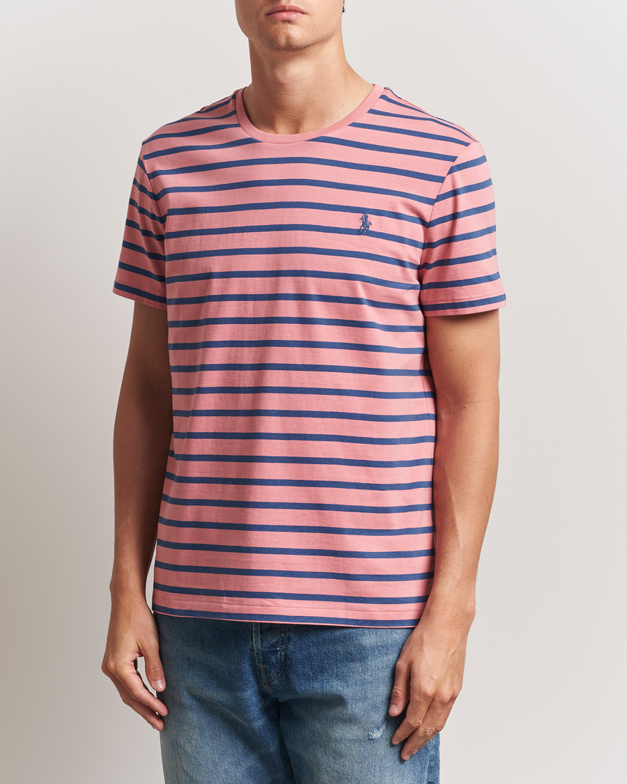 Men | T-Shirts | Polo Ralph Lauren | Custom Slim Fit Striped Tee Desert Rose/Old Royal