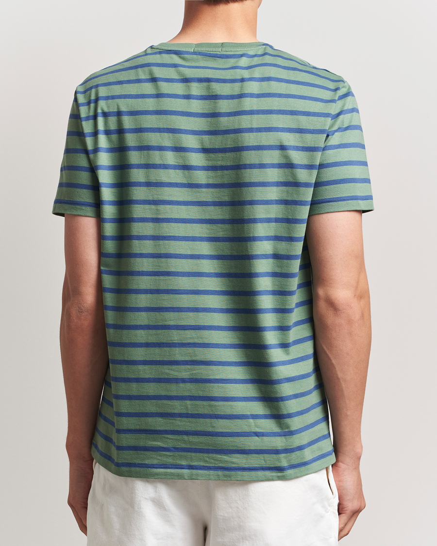 Men | T-Shirts | Polo Ralph Lauren | Custom Slim Fit Striped Tee Green/Old Royal