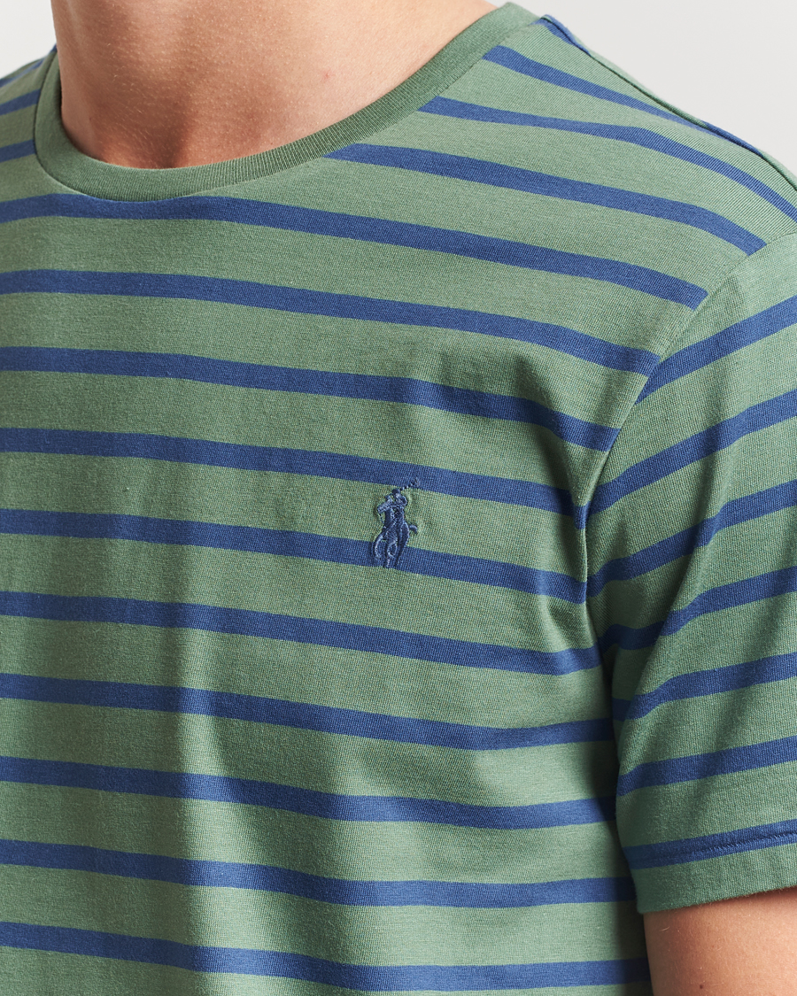 Men | T-Shirts | Polo Ralph Lauren | Custom Slim Fit Striped Tee Green/Old Royal