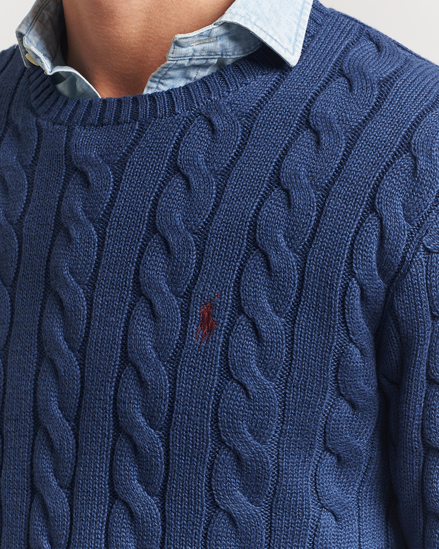 Men | Sweaters & Knitwear | Polo Ralph Lauren | Cotton Cable Pullover Light Navy