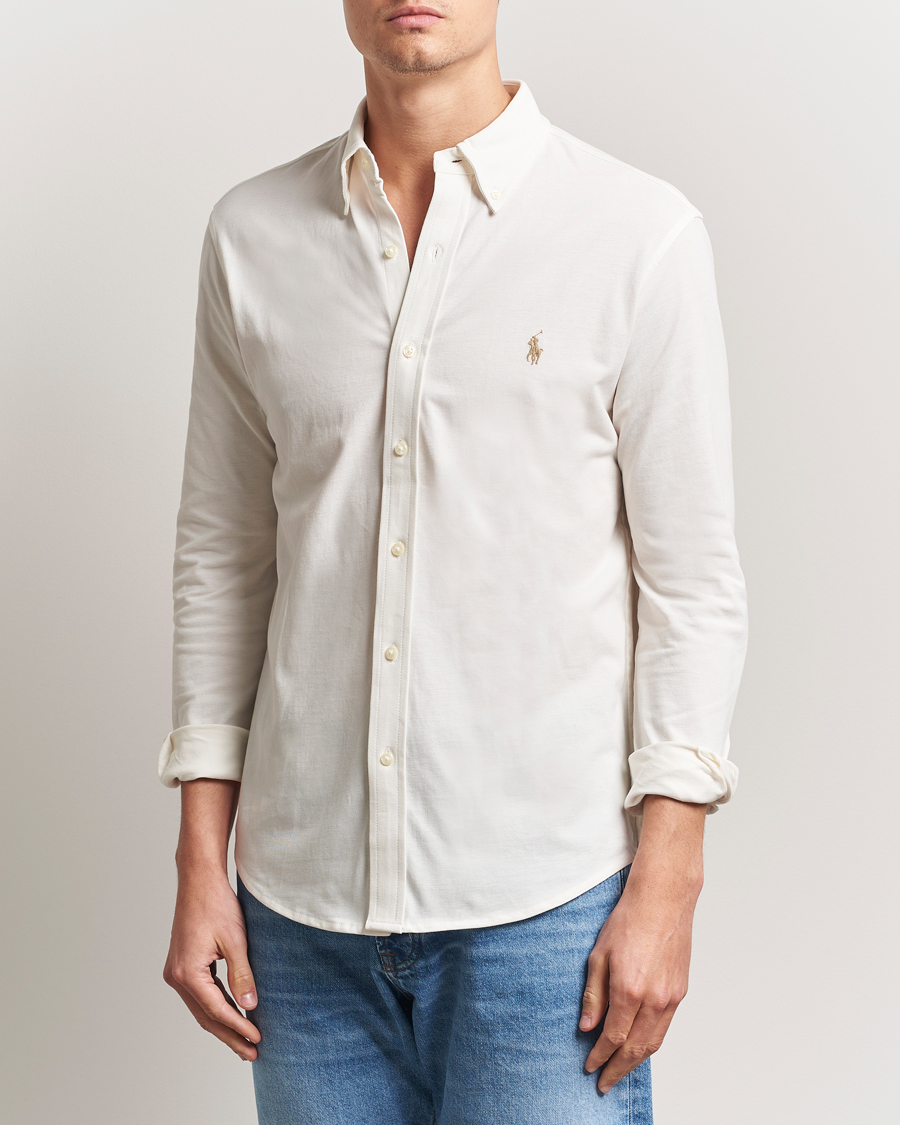 Men | Shirts | Polo Ralph Lauren | Featherweight Mesh Shirt Pale Cream