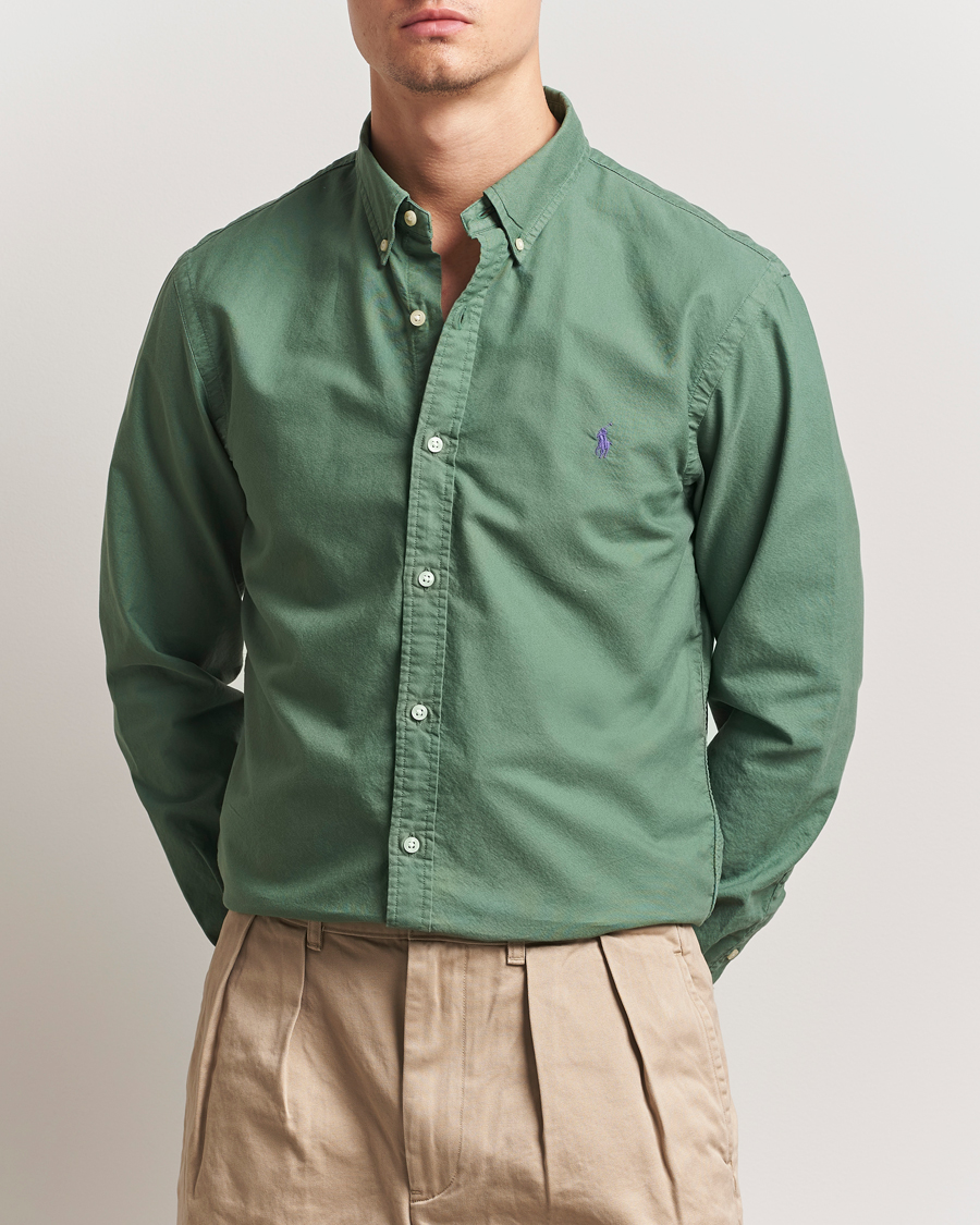 Men | Shirts | Polo Ralph Lauren | Slim Fit Garment Dyed Oxford Shirt Fatigue