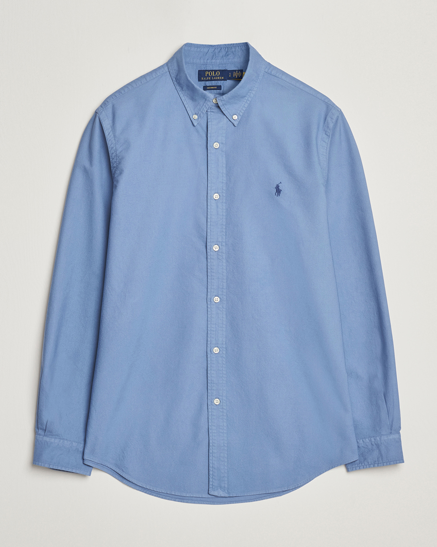 Men | Shirts | Polo Ralph Lauren | Custom Fit Oxford Shirt Bastille Blue