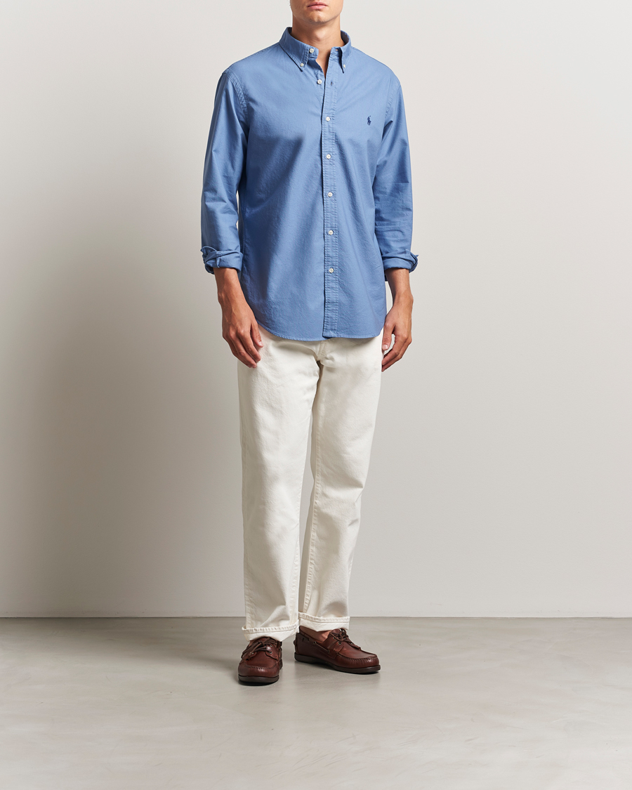 Men | Shirts | Polo Ralph Lauren | Custom Fit Oxford Shirt Bastille Blue