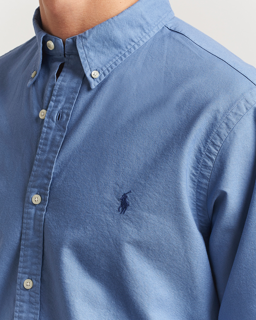 Men | Shirts | Polo Ralph Lauren | Custom Fit Oxford Shirt Bastille Blue