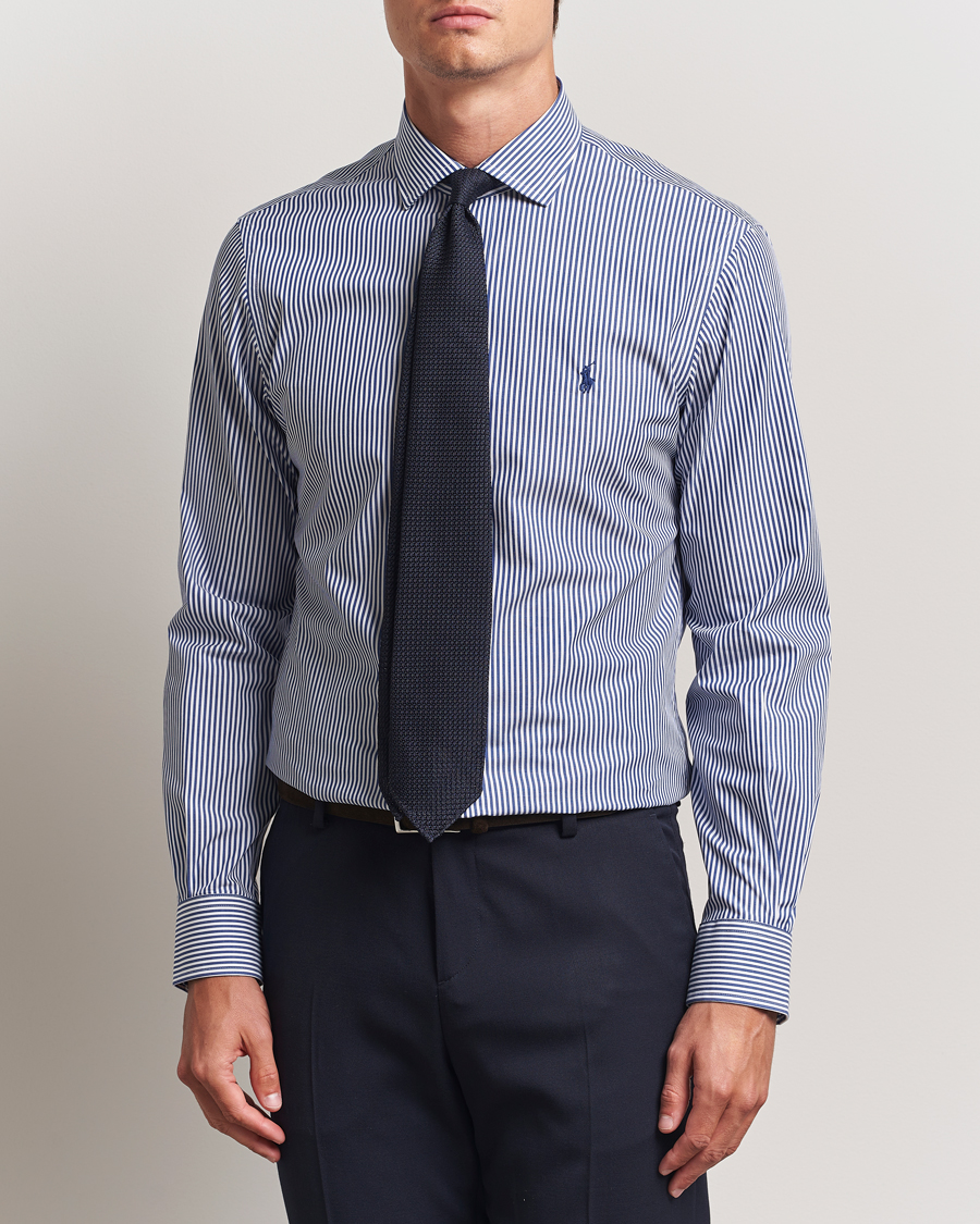 Men | Shirts | Polo Ralph Lauren | Slim Fit Stripe Dress Shirt Royal/White