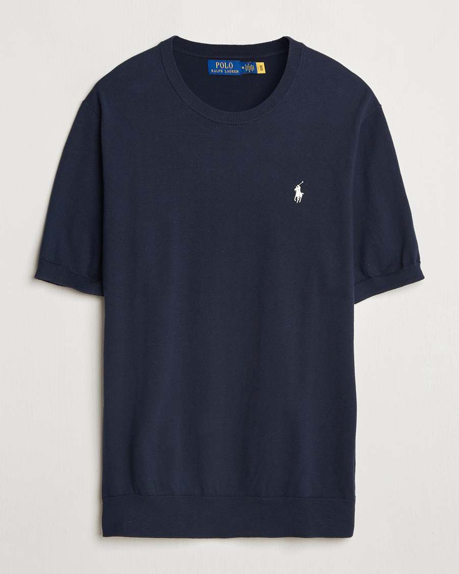 Men | T-Shirts | Polo Ralph Lauren | Knitted Short Sleeve Tee Hunter Navy