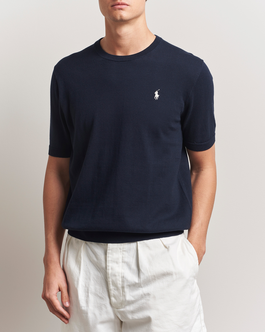 Men | T-Shirts | Polo Ralph Lauren | Knitted Short Sleeve Tee Hunter Navy
