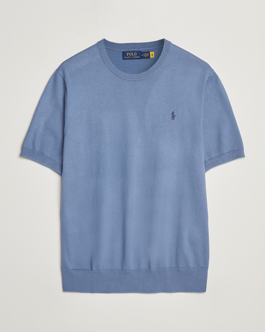 Men | Sweaters & Knitwear | Polo Ralph Lauren | Knitted Short Sleeve Tee Capri Blue