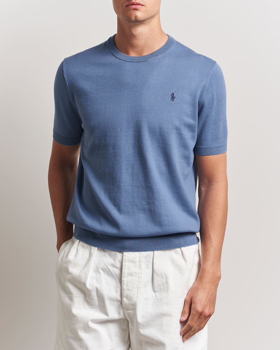 Men | Sweaters & Knitwear | Polo Ralph Lauren | Knitted Short Sleeve Tee Capri Blue