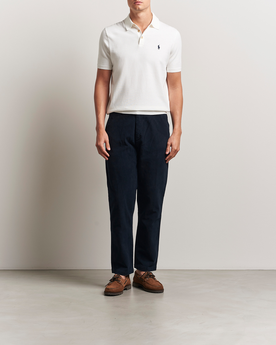 Men | Sweaters & Knitwear | Polo Ralph Lauren | Knitted Short Sleeve Polo Deckwash White