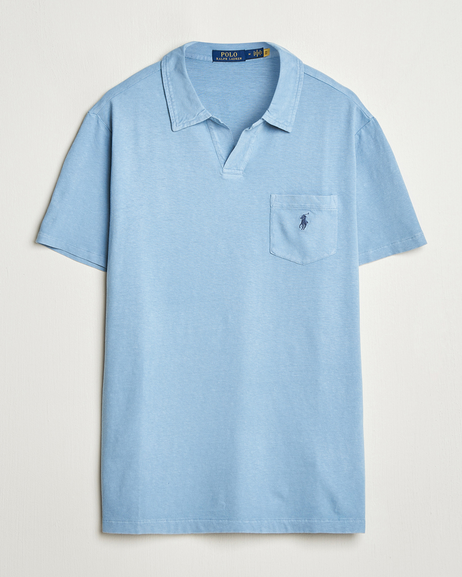 Men | Polo Shirts | Polo Ralph Lauren | Johnny Cotton/Linen Polo Channel Blue