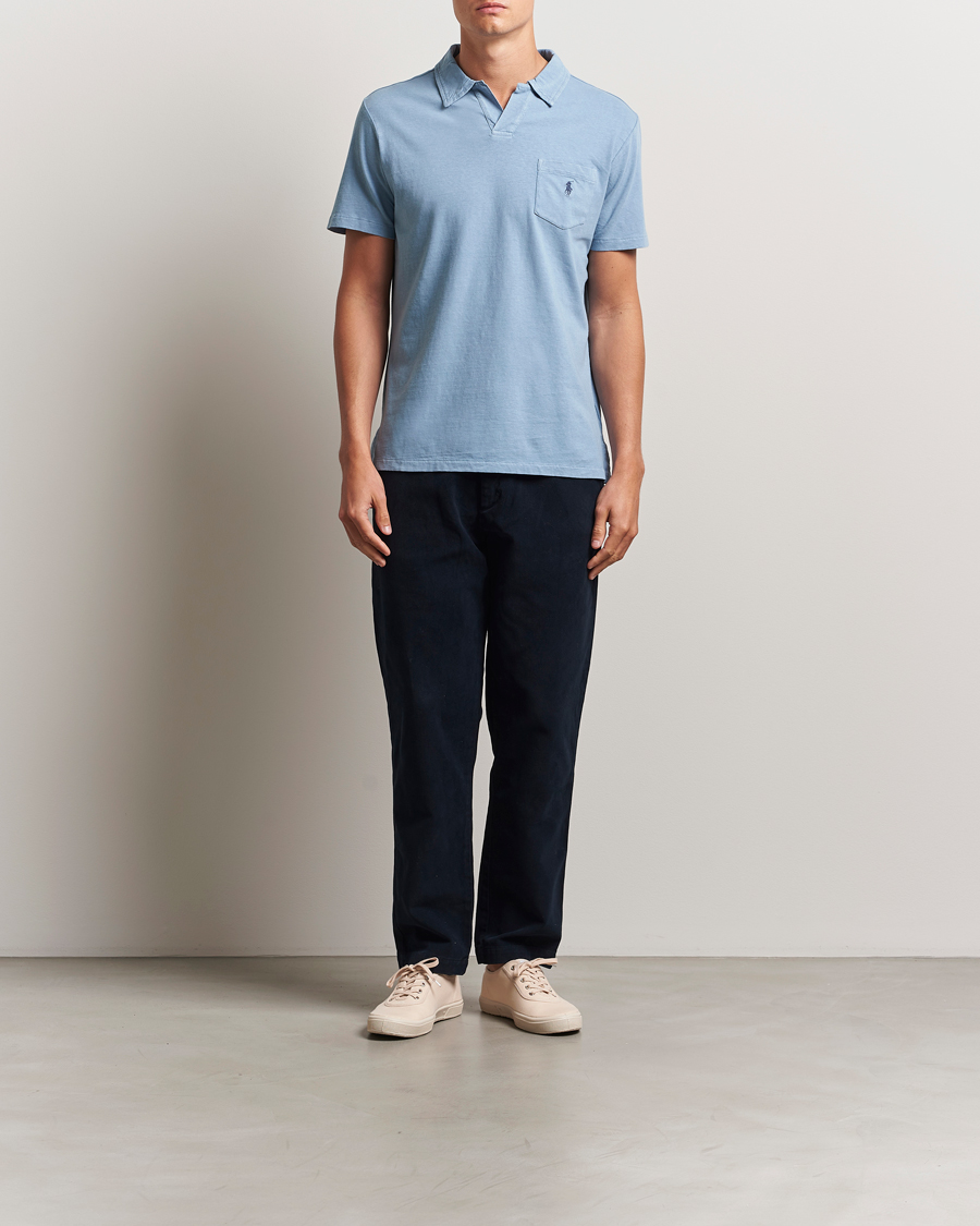 Men | Polo Shirts | Polo Ralph Lauren | Johnny Cotton/Linen Polo Channel Blue