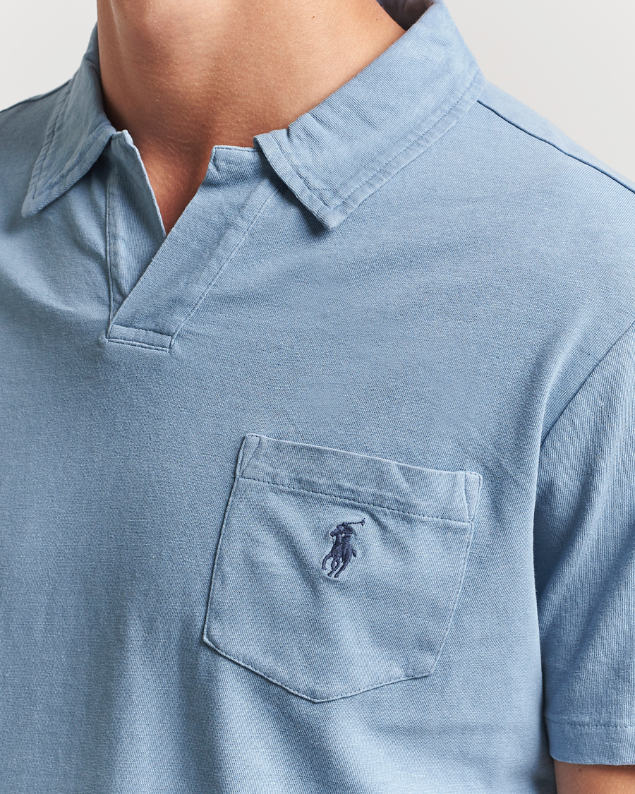 Men | Polo Shirts | Polo Ralph Lauren | Johnny Cotton/Linen Polo Channel Blue