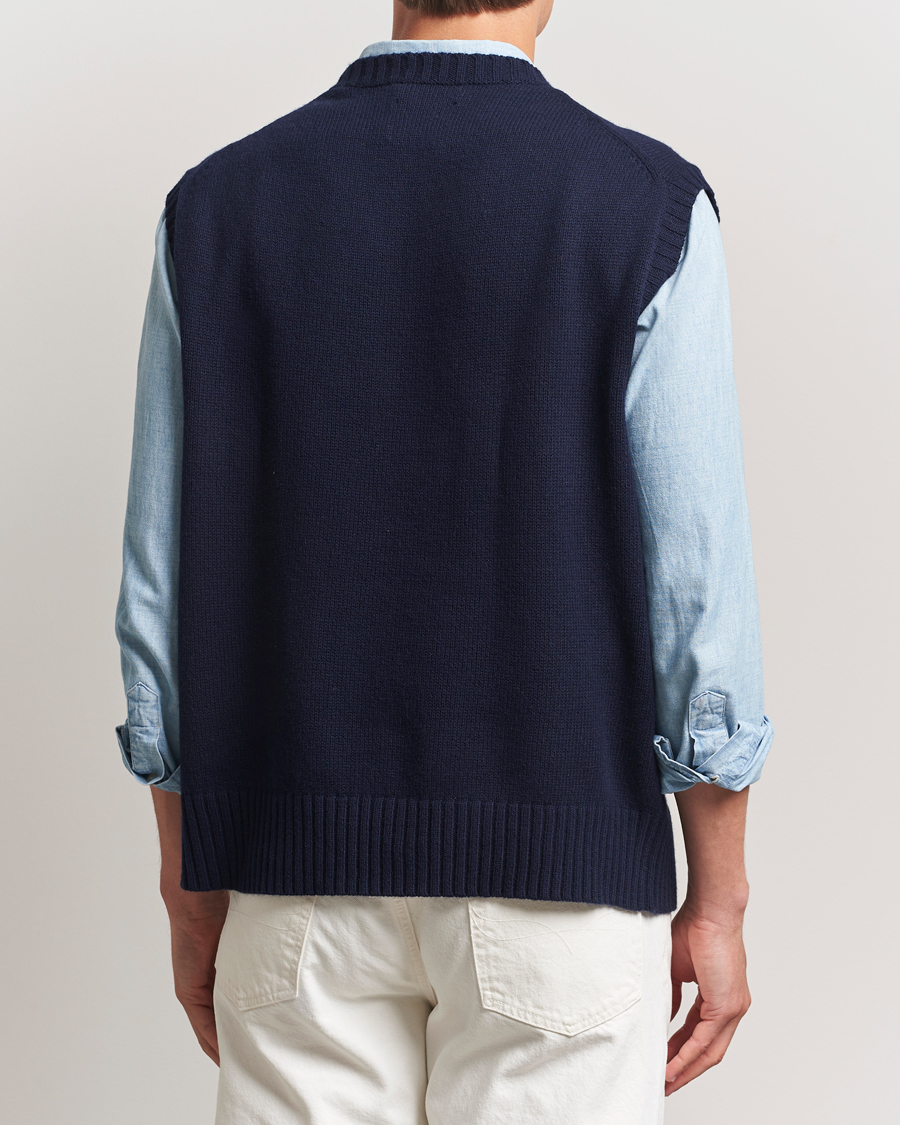 Men | Sweaters & Knitwear | Polo Ralph Lauren | US Flag Cotton/Wool Vest Hunter Navy