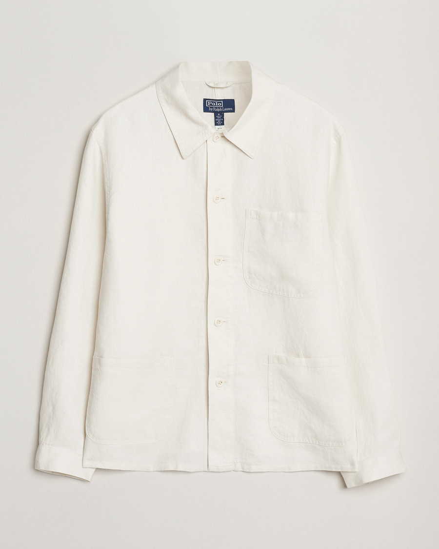 Men | Coats & Jackets | Polo Ralph Lauren | Chore Linen Shirt Jacket Antique Cream