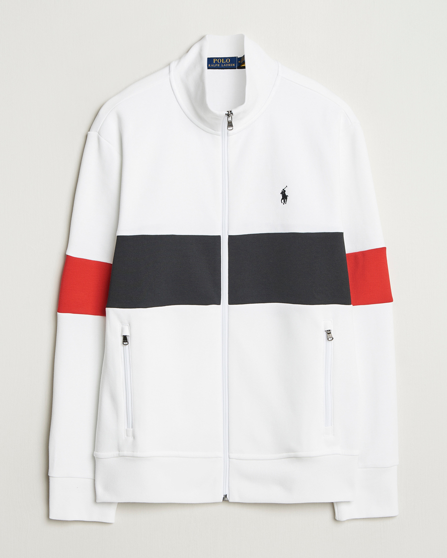 Men | Sweaters & Knitwear | Polo Ralph Lauren | Striped Track Jacket Ceramic White/Multi