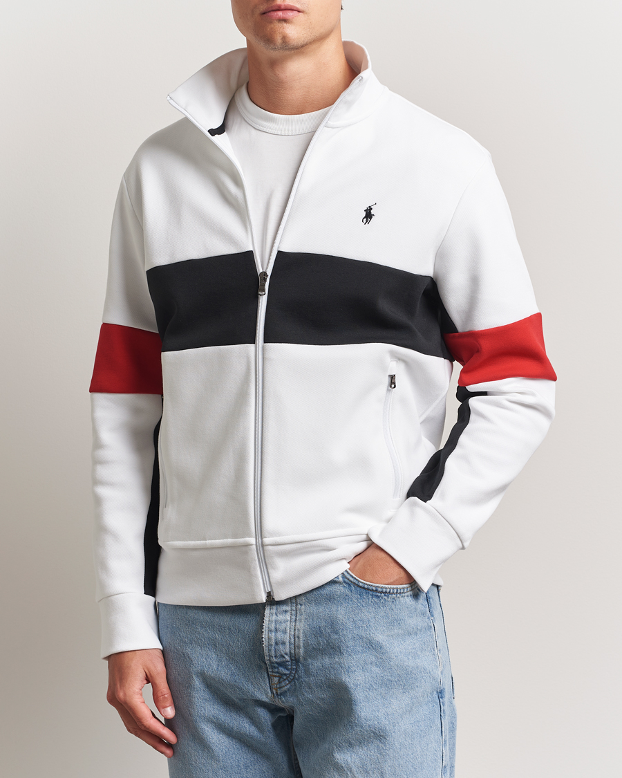 Men | Sweaters & Knitwear | Polo Ralph Lauren | Striped Track Jacket Ceramic White/Multi