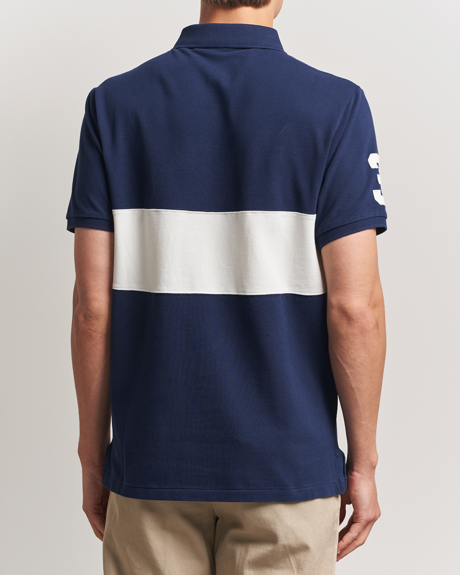 Men | Polo Shirts | Polo Ralph Lauren | Custom Slim Block Stripe Polo Newport Navy/Nevis