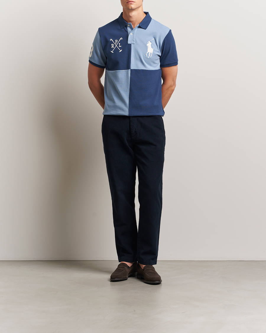 Men | Polo Shirts | Polo Ralph Lauren | Custom Slim Check Polo Rustic Navy/Channel Blue