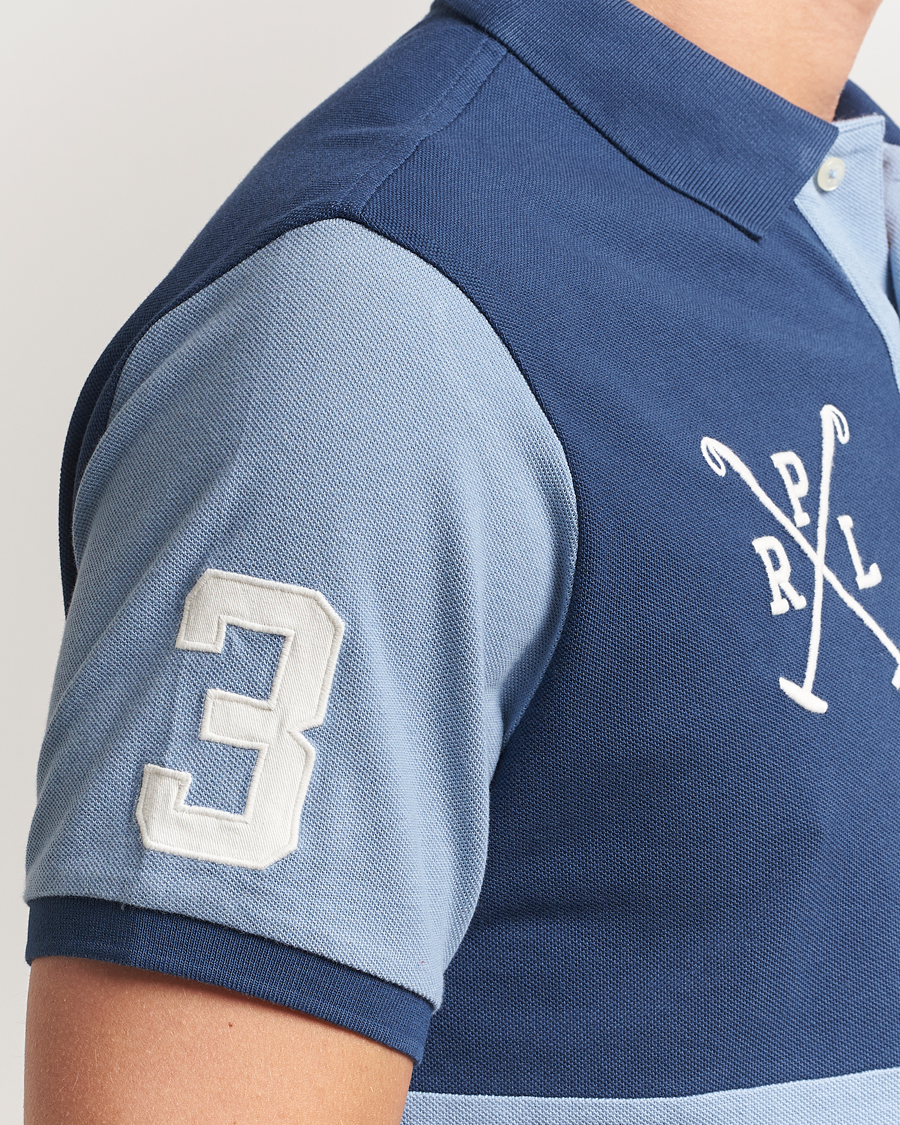 Men | Polo Shirts | Polo Ralph Lauren | Custom Slim Check Polo Rustic Navy/Channel Blue