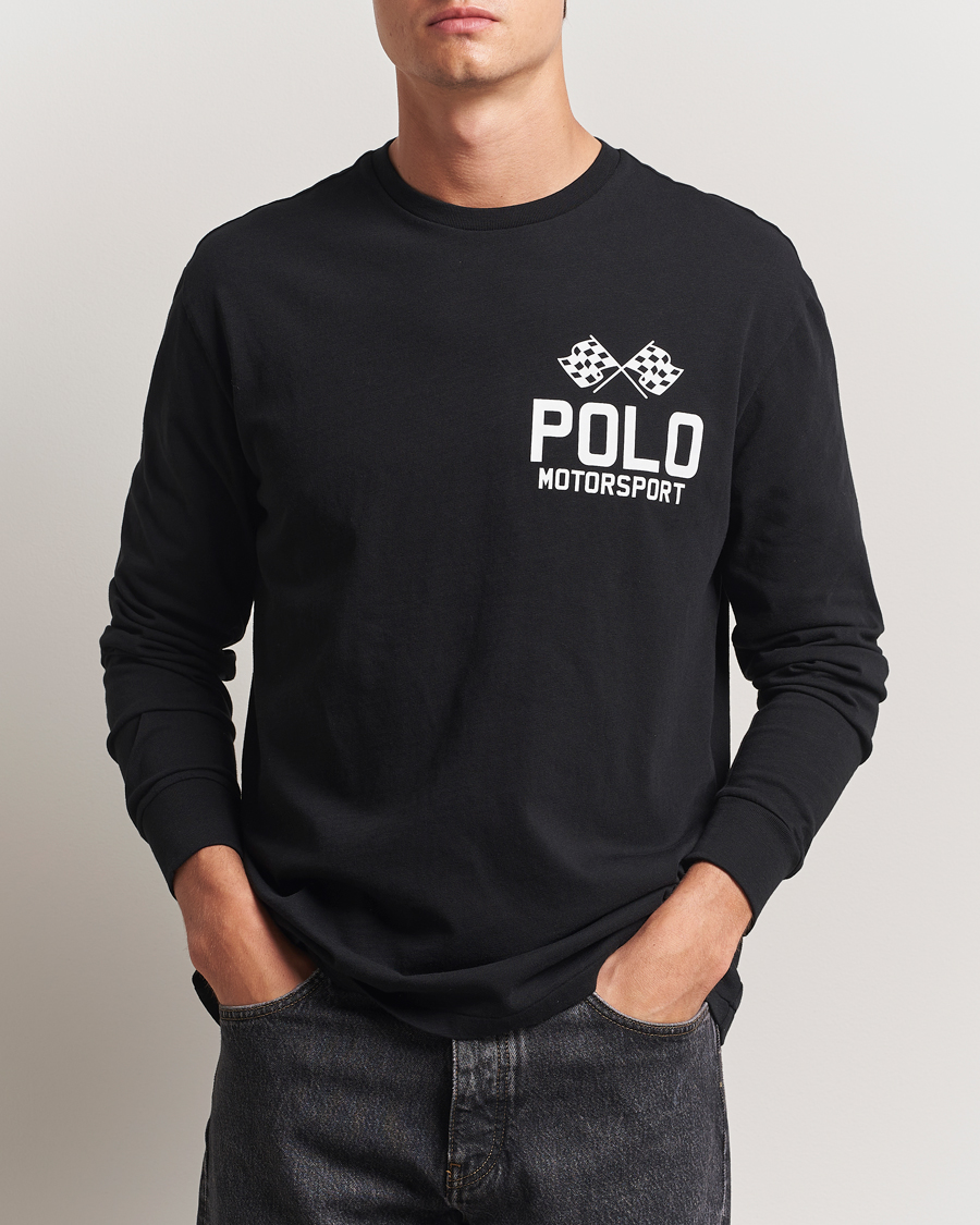 Men | T-Shirts | Polo Ralph Lauren | RL Motorsport Long Sleeve Tee Polo Black