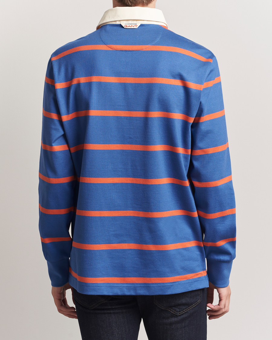 Men | Sweaters & Knitwear | GANT | Thin Stripe Heavy Rugger Rich Blue