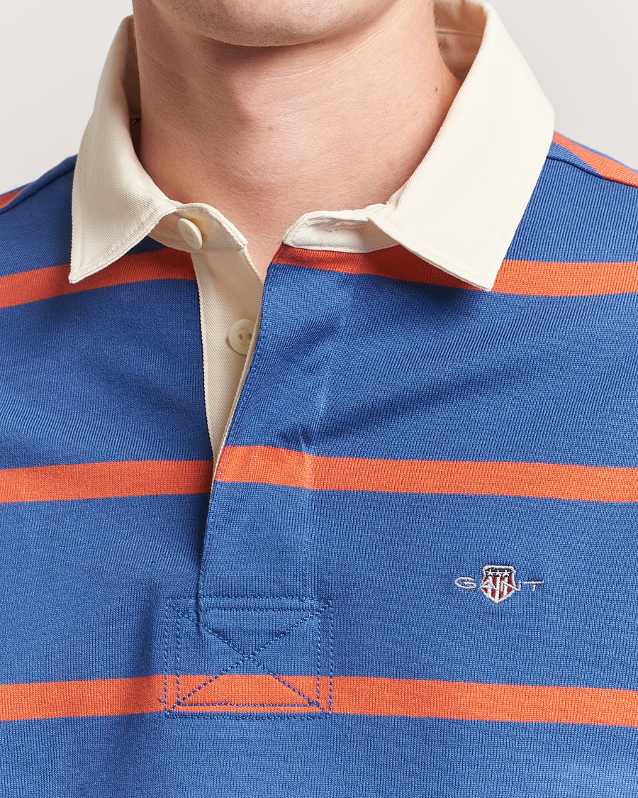 Men | Sweaters & Knitwear | GANT | Thin Stripe Heavy Rugger Rich Blue