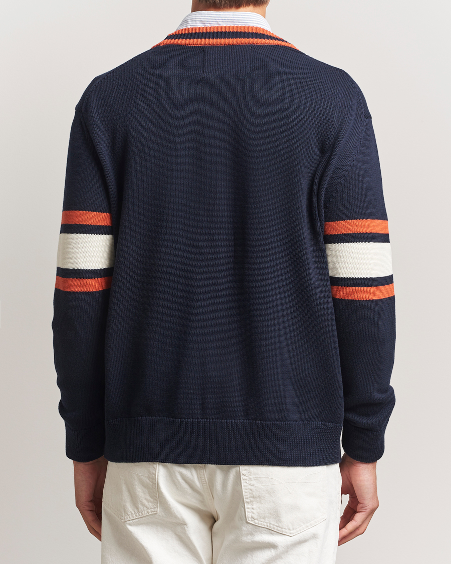 Men | Sweaters & Knitwear | GANT | G-Badge Knitted Cardigan Evening Blue