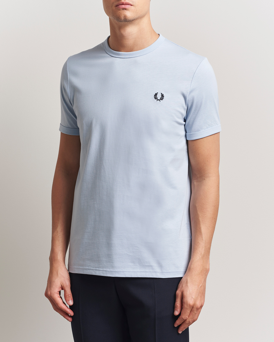 Men | T-Shirts | Fred Perry | Ringer T-Shirt Light Smoke