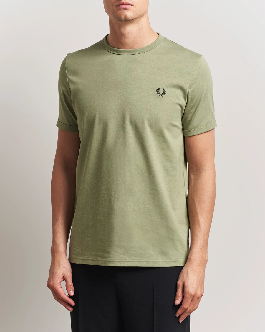Men | T-Shirts | Fred Perry | Ringer T-Shirt Olive Mint