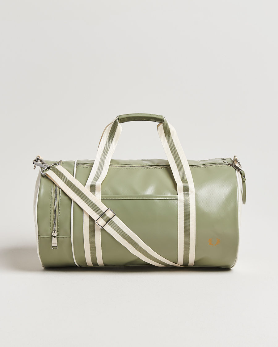 Men | Bags | Fred Perry | Classic Barrel Bag Olive Mint/White