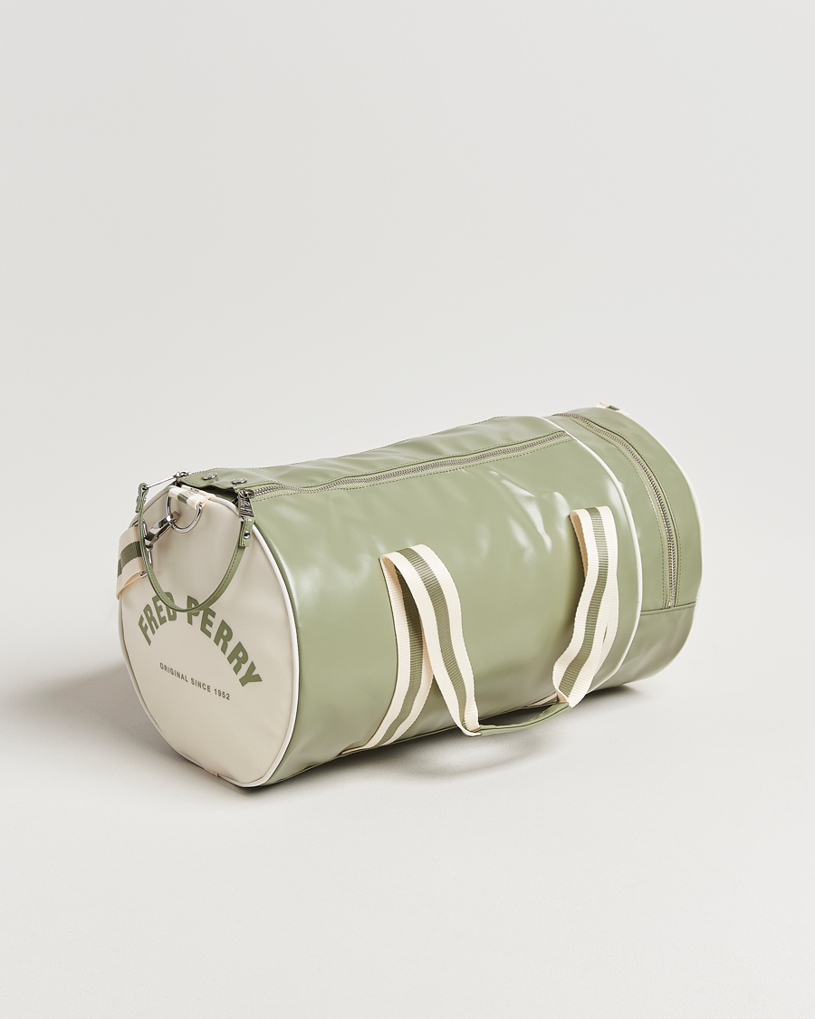 Men | Bags | Fred Perry | Classic Barrel Bag Olive Mint/White